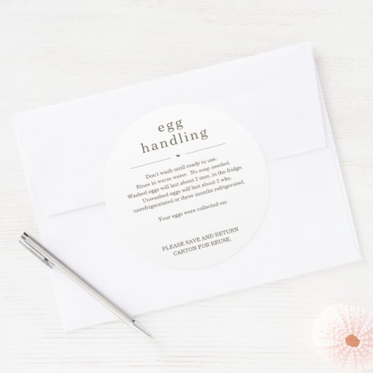Sticker d'instruction de manipulation des oeufs Ét (Enveloppe)