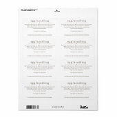 Sticker d'instruction de manipulation des oeufs Ét (Feuille entière)