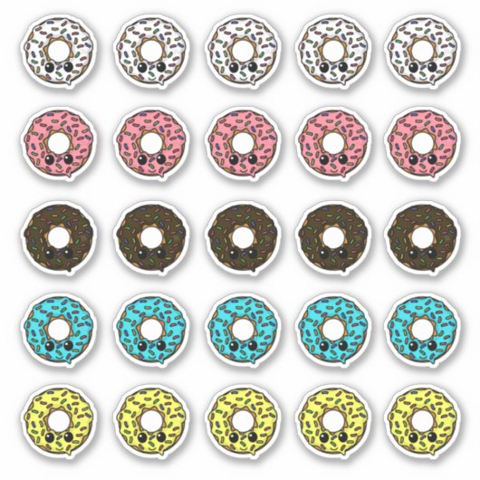 Sticker Dinuts avec différents Frostings et arrosages (Devant)