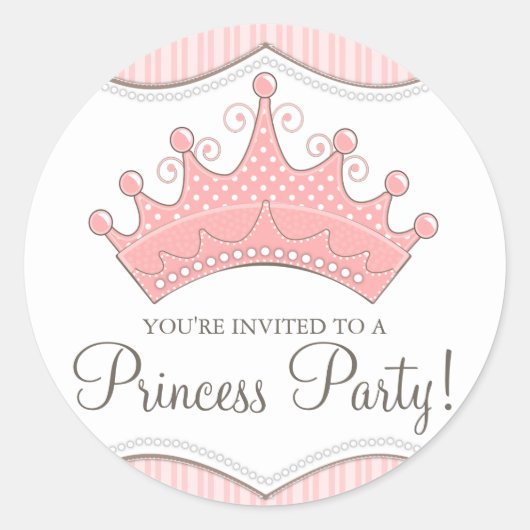 Sticker d'invitation de la princesse Anniversaire  (Devant)