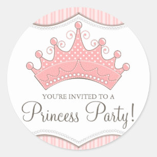 Sticker d'invitation de la princesse Anniversaire 