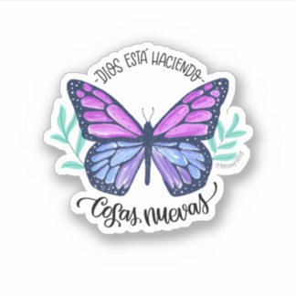Sticker - Dios está haciendo cosas nuevas mariposa