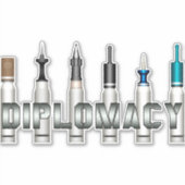 Sticker "DIPLOMATIE" Vinyl Coupé sur mesure (Devant)