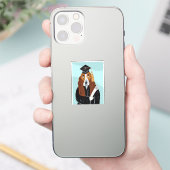 Sticker Diplômé Basset Hound (Téléphone)