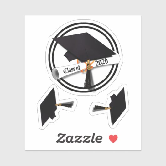 Sticker Diplôme de casquette de 2026 (Feuille)