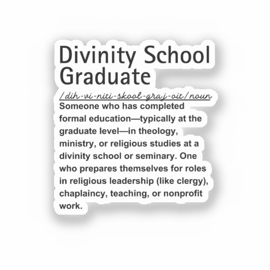 Sticker Diplômé de l'école de Divinité (Recto)