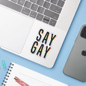 STICKER DIRE GAY (Ordinateur portable avec iPhone)
