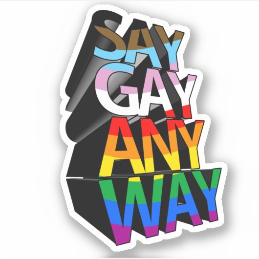 STICKER DIRE GAY DE TOUTE FAÇON (Devant)