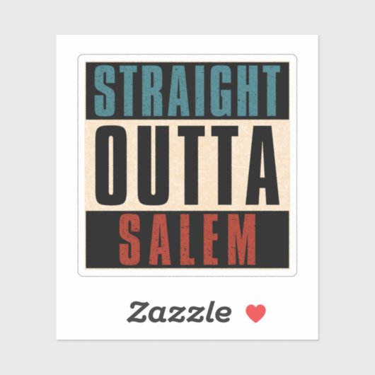 Sticker Directement en direction de Salem Oregon OU (Feuille)
