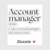 Sticker Directeur de compte Définition de travail drôle (Feuille)