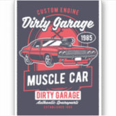 Sticker Dirty Garage Muscle Car Club (Devant)