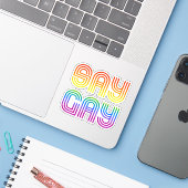 Sticker Dis Gay Rétro (Ordinateur portable avec iPhone)