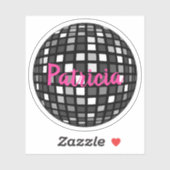 Sticker Disco Ball Cool Dancing Party Nom personnalisé (Feuille)