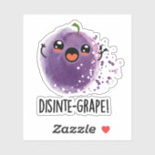Sticker Disinte-grape Funny Désintégration Grape Pun (Feuille)
