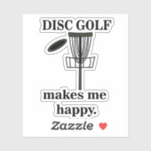 Sticker Disk Golf me rend heureux Disk Golf (Feuille)