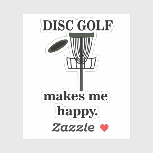 Sticker Disk Golf me rend heureux Disk Golf (Feuille)