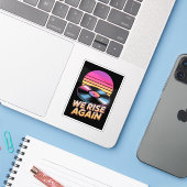 Sticker Disque vinyle synthwave rétro Nous nous relevons C (Ordinateur portable avec iPhone)