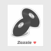 Sticker Disques vinyles aspect vinyle (Feuille)