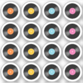 Sticker Disques Vinyles Vintage Musique Rétro Bujo Planner (Devant)