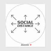 Sticker "Distance Sociale" 19 Grand Étage Cercle (Feuille)