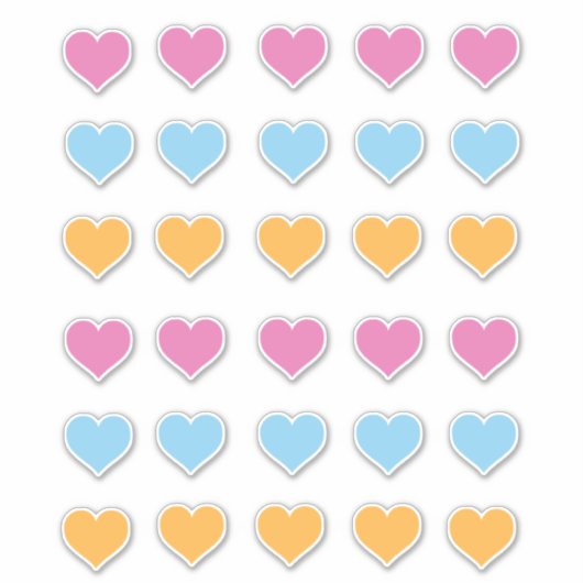 Sticker Distance sociale Couleur codée Rose Bleu Orange Co (Devant)