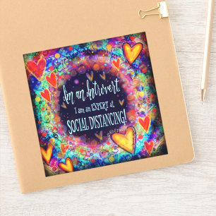 Sticker Distance Sociale Introvert Funny Mignonne Inspiriv