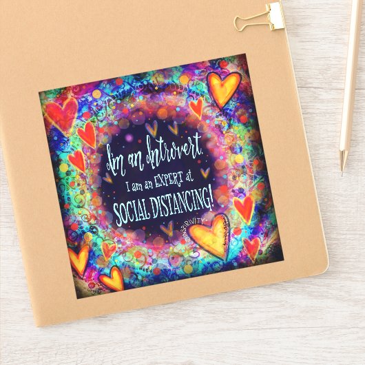 Sticker Distance Sociale Introvert Funny Mignonne Inspiriv (Carnet)