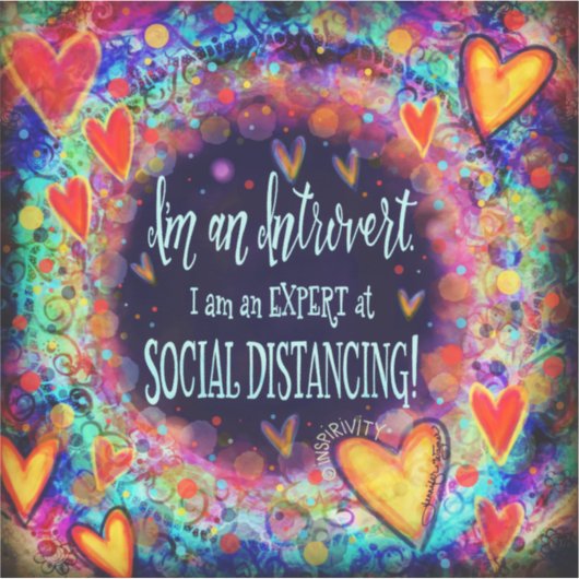 Sticker Distance Sociale Introvert Funny Mignonne Inspiriv (Devant)