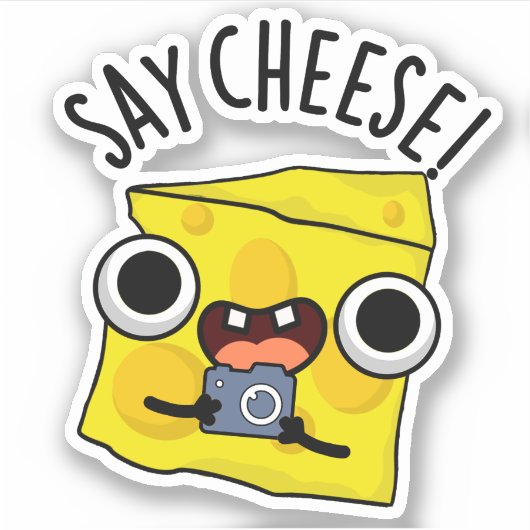 Sticker Dites Cheese Funny Photographe Pun (Devant)