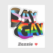 Sticker Dites Gay Progressive Pride (Feuille)