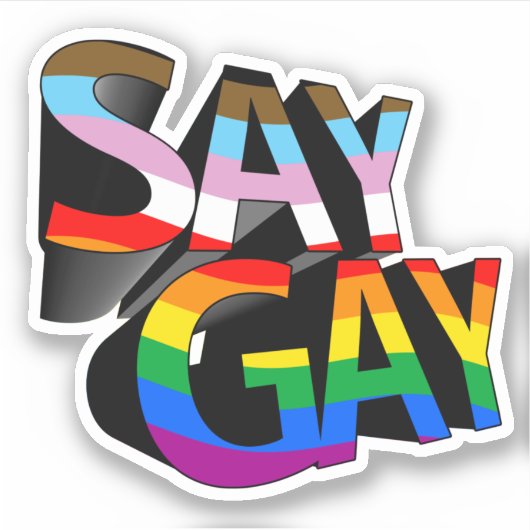 Sticker Dites Gay Progressive Pride (Devant)