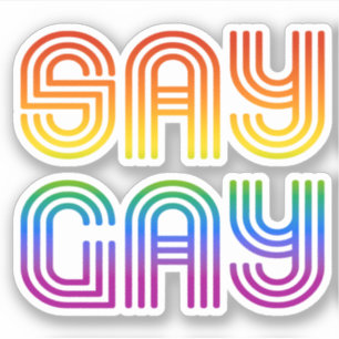 Sticker Dites Gay Retro