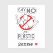 Sticker Dites Non Au Plastique (Feuille)