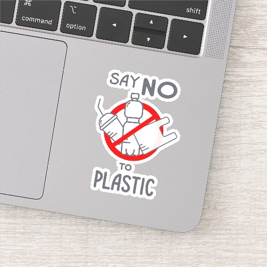 Sticker Dites Non Au Plastique (Détail)