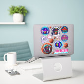 Sticker Dites NON aux drogues - Dites OUI au basket-ball! (Ordinateur portable sur le bureau)