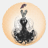 Sticker Diva Mode Orange Retro Dots (Devant)