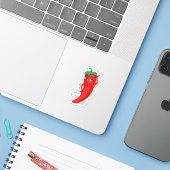 Sticker Diva Piment Rouge Chaud (Ordinateur portable avec iPhone)