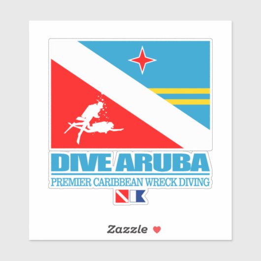 Sticker Dive Aruba (Feuille)