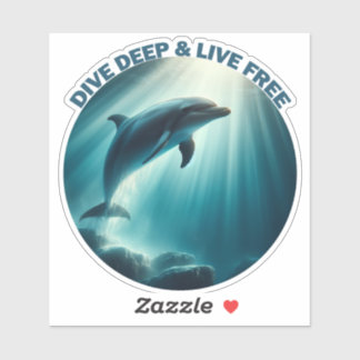 Sticker Dive Deep Live Dolphin gratuit