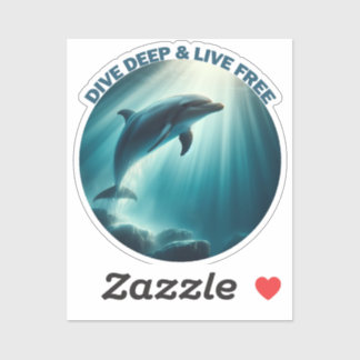 Sticker Dive Deep Live Dolphin gratuit