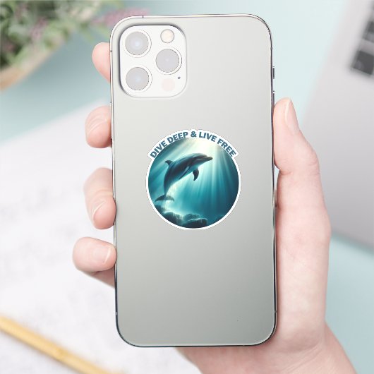 Sticker Dive Deep Live Dolphin gratuit (Téléphone)