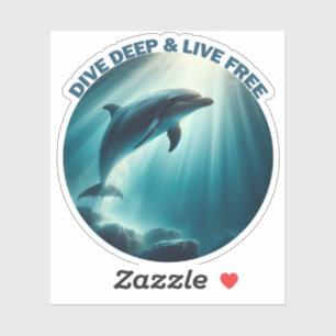 Sticker Dive Deep Live Dolphin gratuit