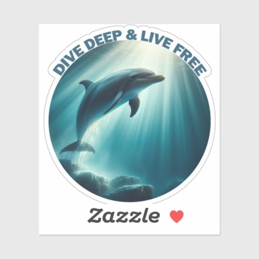 Sticker Dive Deep Live Dolphin gratuit (Feuille)