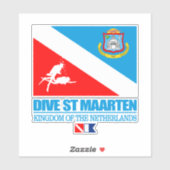 Sticker Dive St Maarten (sq) (Feuille)