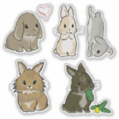 Sticker Divers lapins doux (Devant)