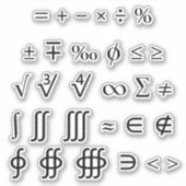 Sticker Divers symboles mathématiques et opérateurs (Devant)