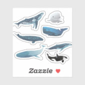 Sticker Diverses baleines (Feuille)