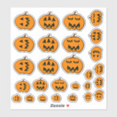 Sticker Diverses Halloween à Visage Silencieux Jack-o' Lan (Feuille)
