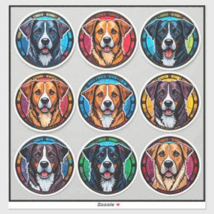 Sticker Diverses races de chiens
