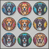 Sticker Diverses races de chiens (Devant)